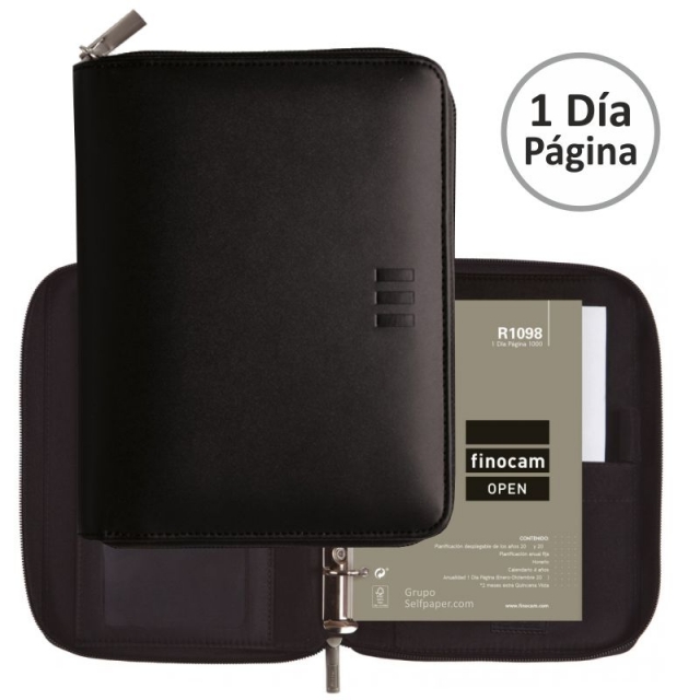 finocam open cremallera pol 1000 negro agenda