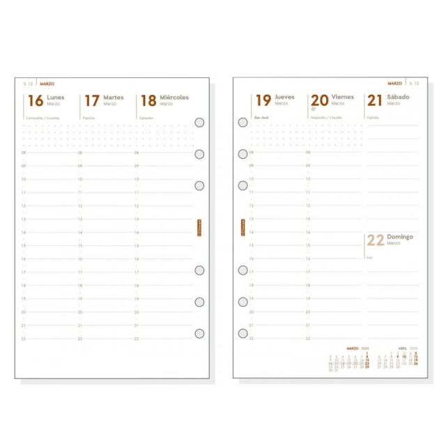 interior recambio agenda finocam open r599