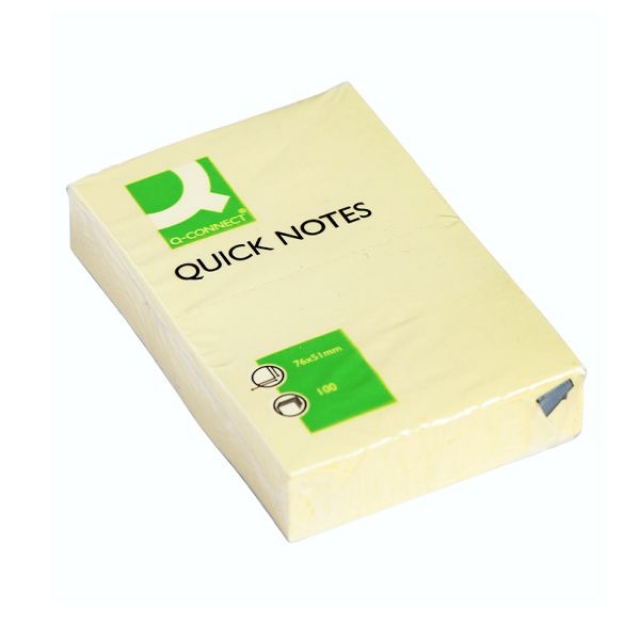 Comprar Q-Connect KF10501, Notas adhesivas 50x76 mm, amarillo