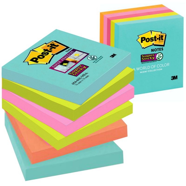 Comprar Pack de 6 tacos de notas Post-it Miami colores nuevos