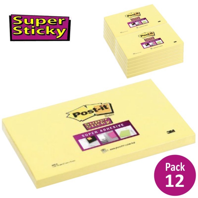Comprar Notas adhesivas Post-it 655SS Super Sticky 76x127mm Pack 12u