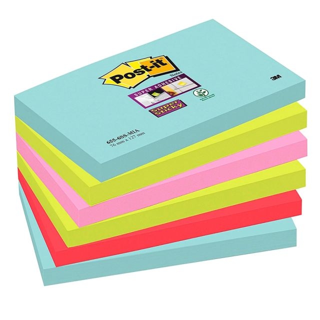 Comprar Post-It colores Miami, Pack 6 tacos de notas 76x127