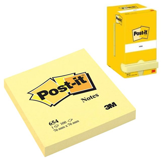 Comprar Notas Post-it 654, 76x76mm, taco 100 hojas