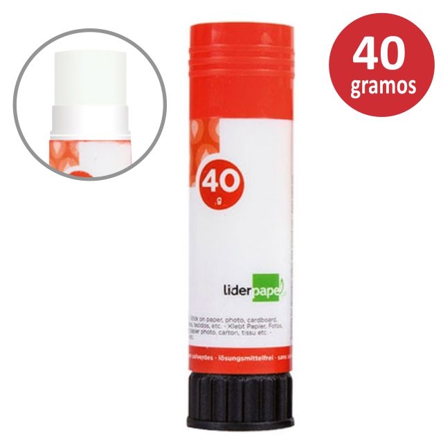 Comprar Barra de pegamento, adhesivo, Liderpapel grande 40 gramos