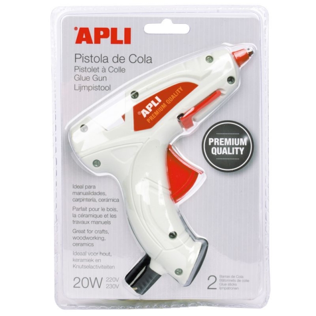 Pistola de cola termofusible Apli para manualidades 20W