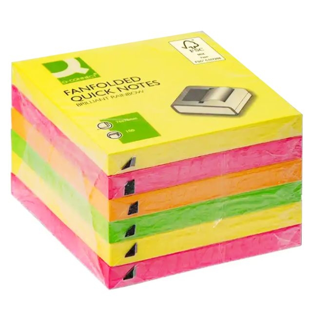 taco notas adhesivas en z zigzag colores neon