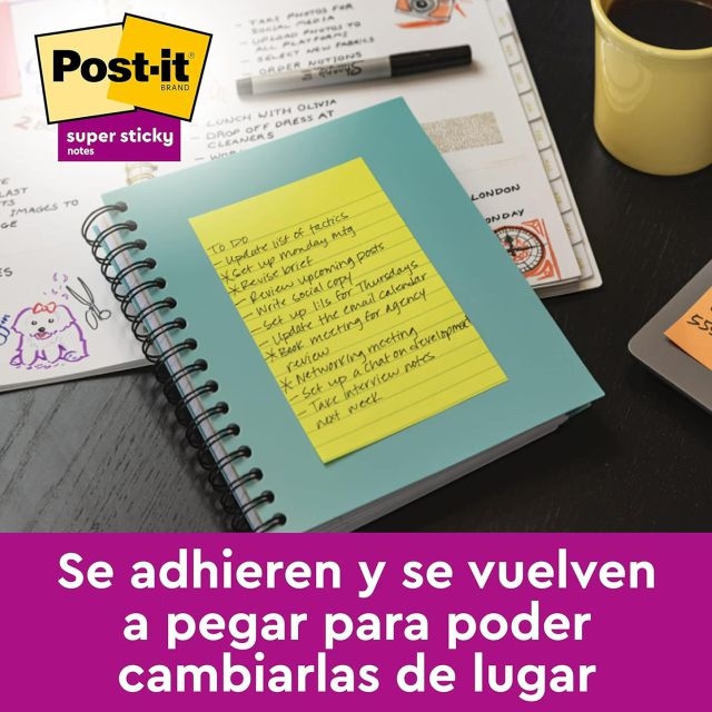 taco notas post it grandes con rayas 46903