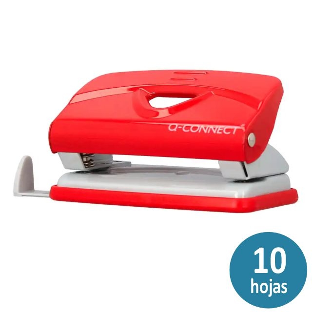 Comprar Perforadora de papel oficina económica 10 hojas color rojo