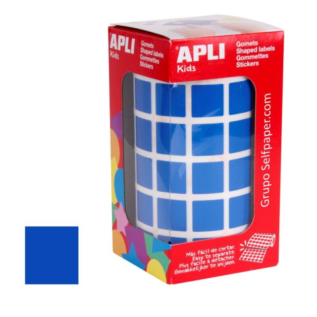 Comprar Apli 12476, Gomets cuadrados 15 mm autoadhesivos, Azules