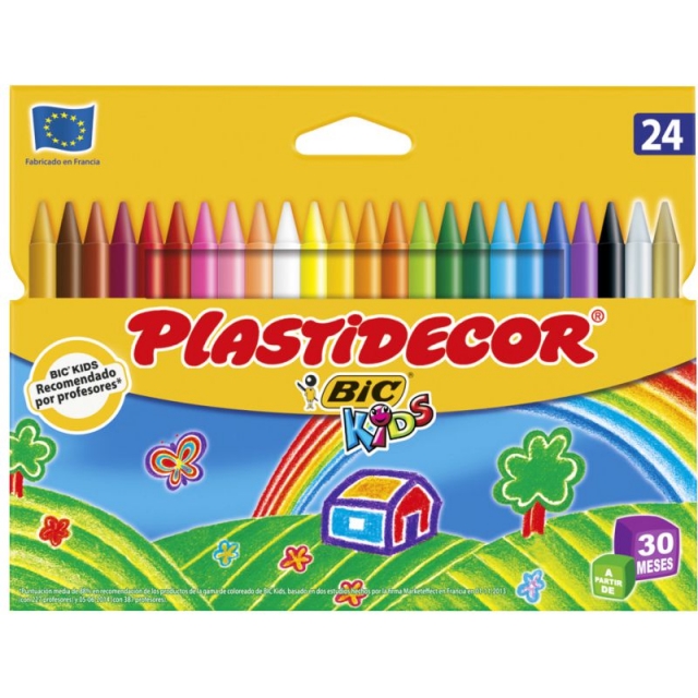 BIC Kids Plastidecor - Ceras para colorear, antimanchas para actividades  creativas en casa y el colegio, Blíster de 12 Unidades (Paquete de 1),  Colores surtidos, Clásico : : Juguetes y juegos