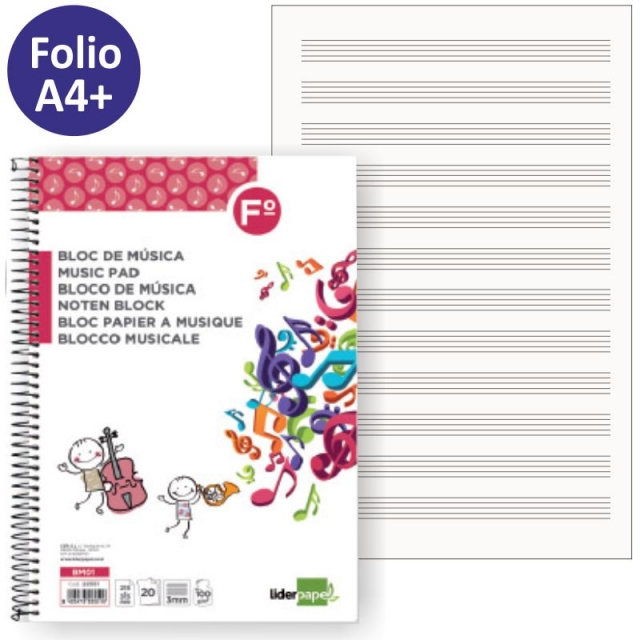 Comprar Libreta, cuaderno de msica folio, Din A4+, pentagramas