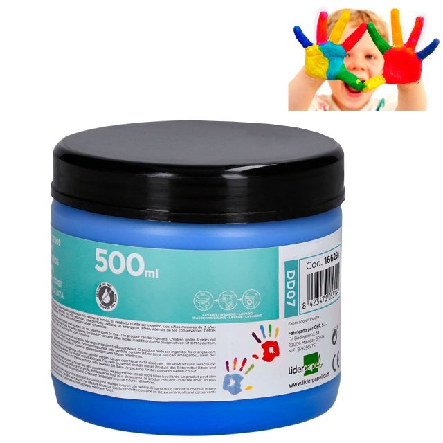 Comprar Bote pintura dedos Liderpapel 500 ml color azul