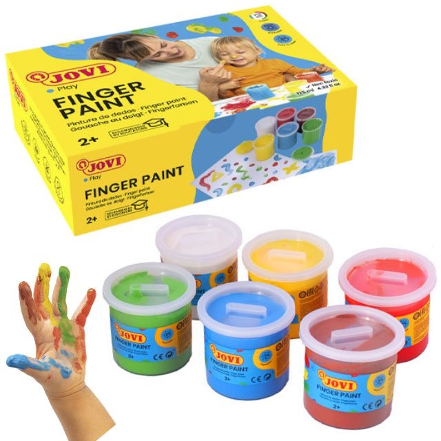 Comprar Caja 6 pintura a dedos Jovi, 125 cc, colores surtidos