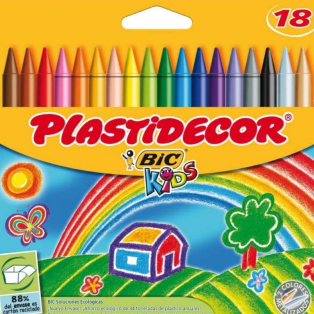 CERAS COLOR BIC PLASTIDECOR CAJA 12