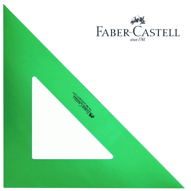 detalle escuadra faber castell 16 cms verde