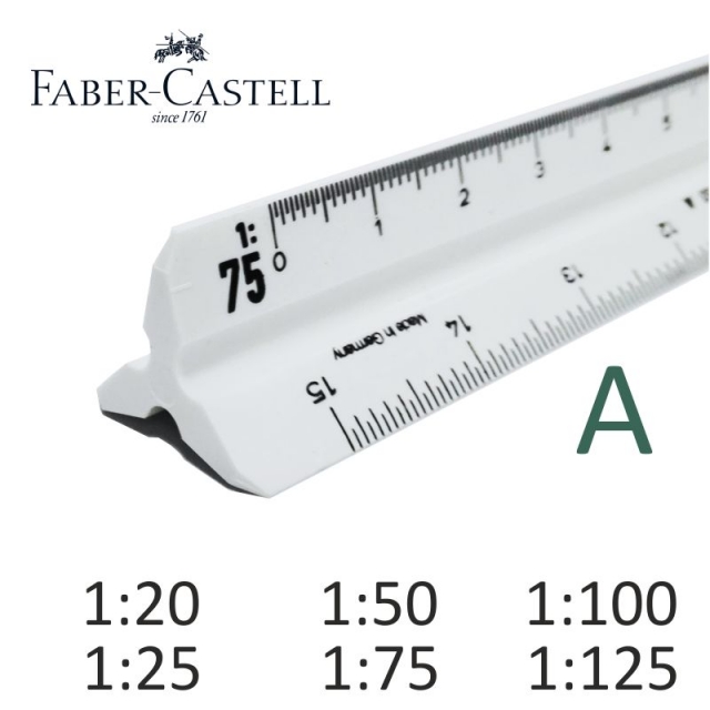 Comprar Escalimetro Faber-Castell 155-A con 6 escalas 1:20 1:25