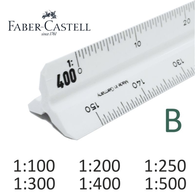 Comprar Escalimetro Faber-Castell 150-B escalas 1:100 1:200 1:500