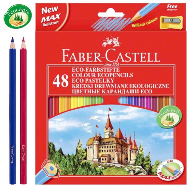 faber castell 48 lápices de madera de colores
