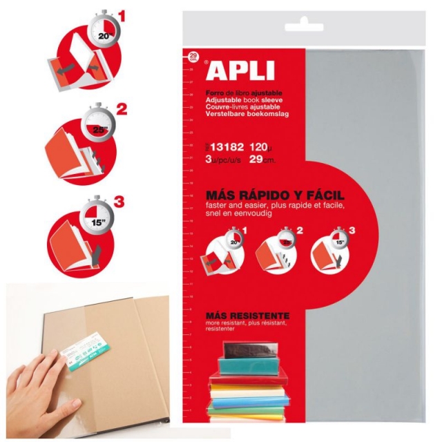 Comprar Forro para libros Ajustable Apli de 29 Cms Paquete 3u