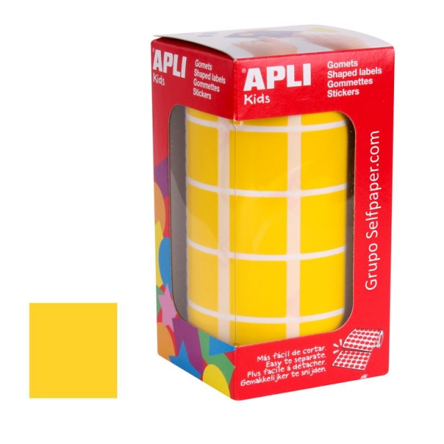 Comprar Gomets Apli 4875 cuadrados 20 mm autoadhesivos amarillos