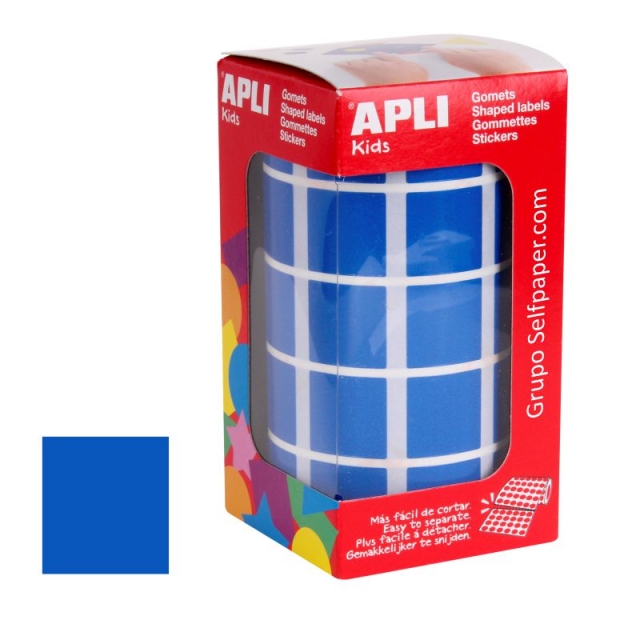 Comprar Gomets Apli 4876 cuadrados 20 mm autoadhesivos azules