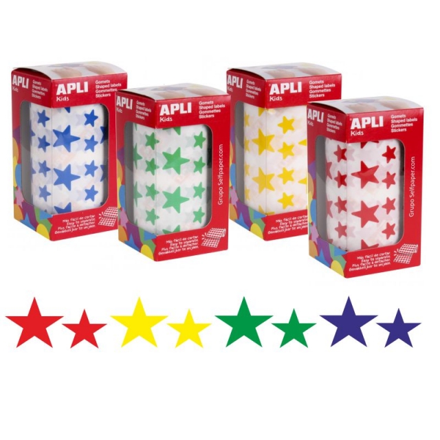 Comprar Gomets estrellas adhesivas rollo unicolor tamao surtido