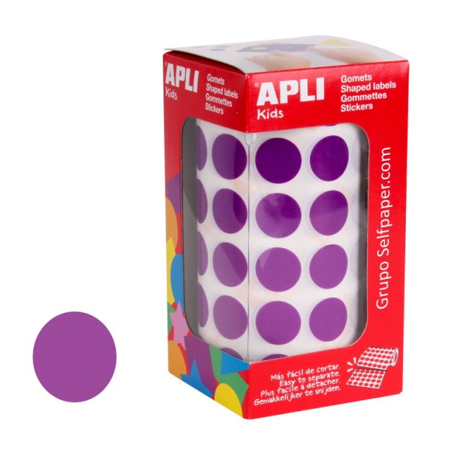 Comprar Gomets Apli 11485 Rollo Circulos 15mm Lila violeta