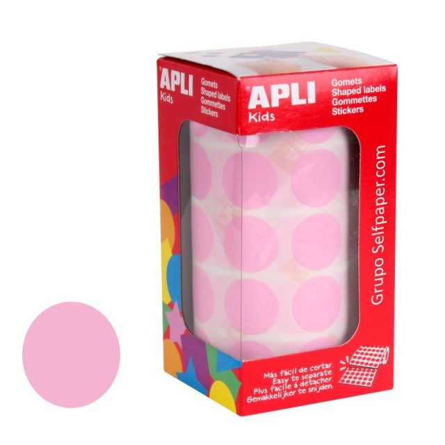 Comprar Gomets Apli 11489, circulos adhesivos 20 mm rosa