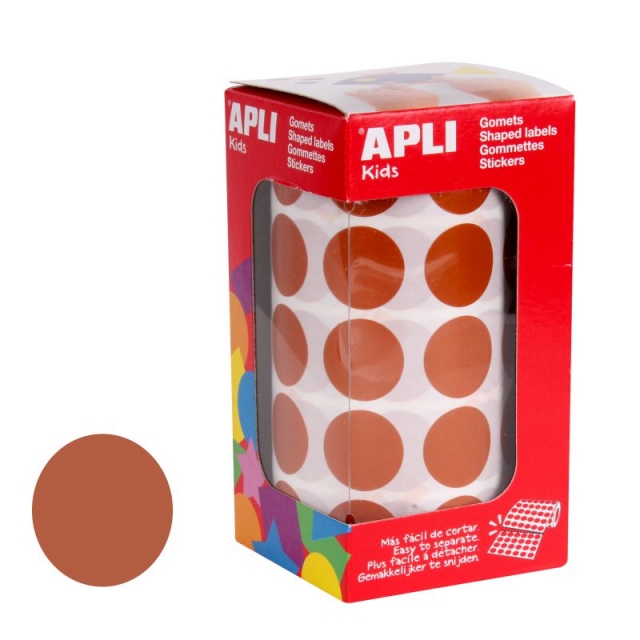 Comprar Gomets Apli 11491, circulos adhesivos 20 mm color marrón