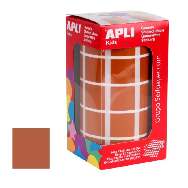 Comprar Gomets Apli 11501 cuadrados 20 mm autoadhesivos color marrón