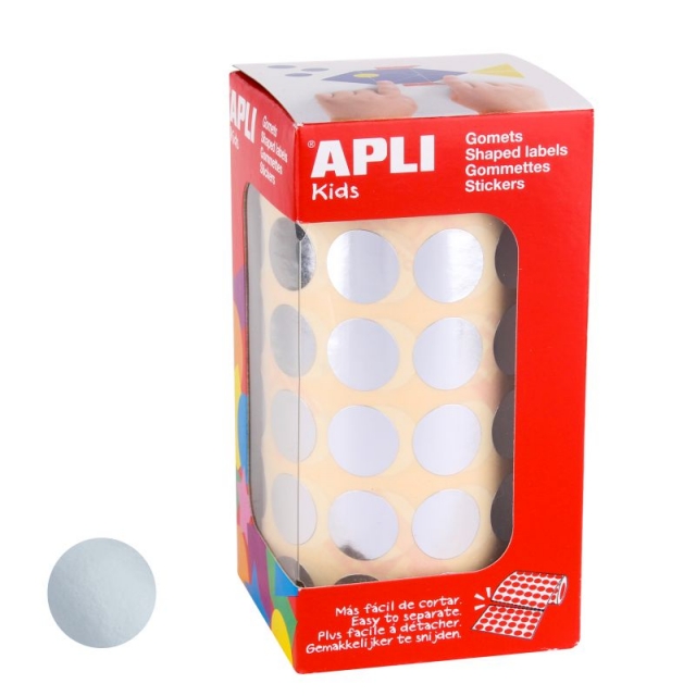 Comprar Gomets Apli 11630 Circulos 15mm metalizado Plata Plateados