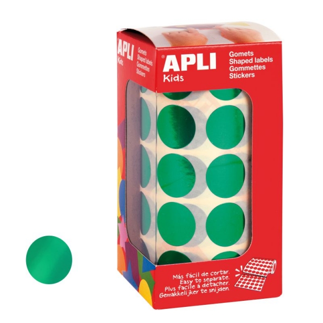 Comprar Gomets Apli 12050 Circulos Verde metalizado 20 mm