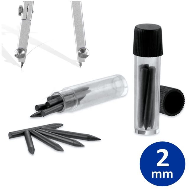 Comprar Minas de compás de 2 mm, tubo recargar Liderpapel con 3 uds
