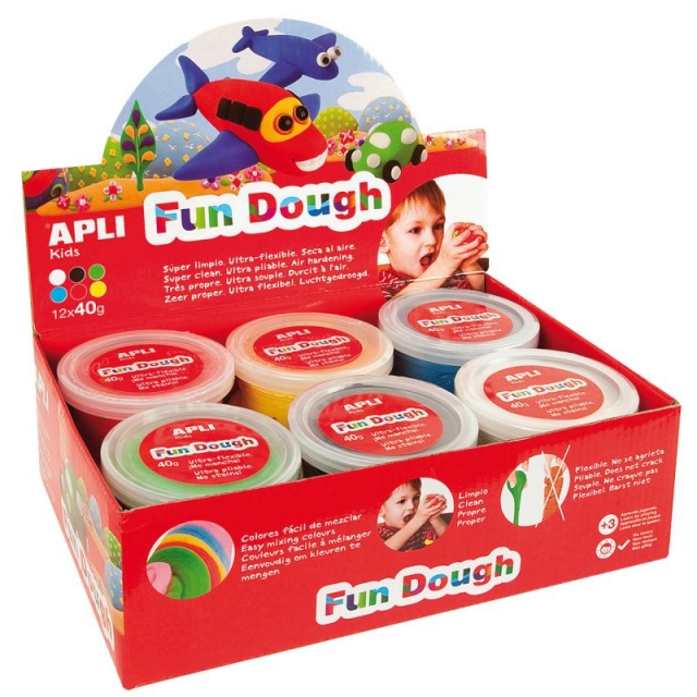 Comprar Apli Fun Dough, Caja 12 botes 40 grs, Pasta secado al aire