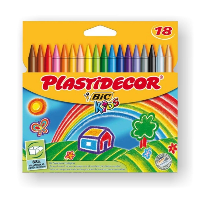 Plastidecor 36 Colores, ceras duras Bic Kids