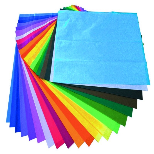 rollo de 24 hojas de papel de seda de colores