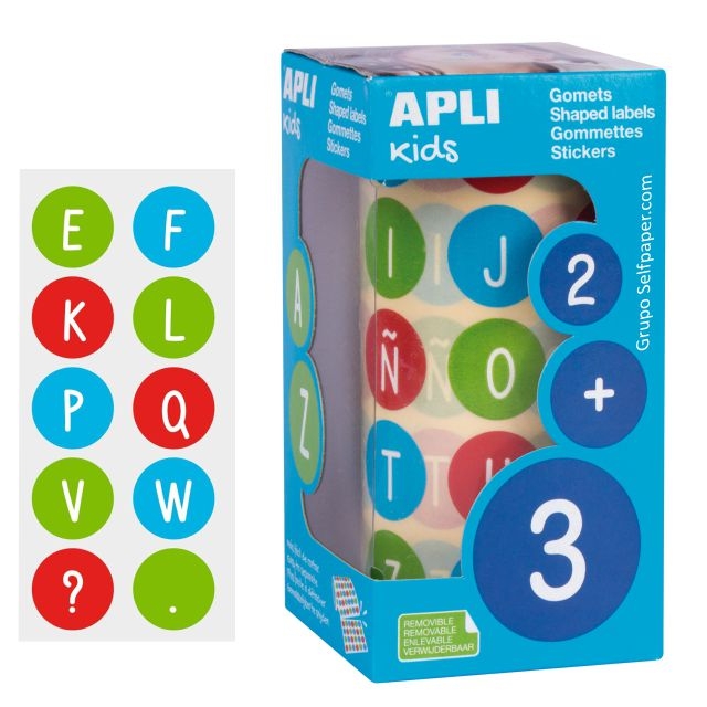 Comprar Rollo de gomets Apli 15126, Abecedario de letras, colores