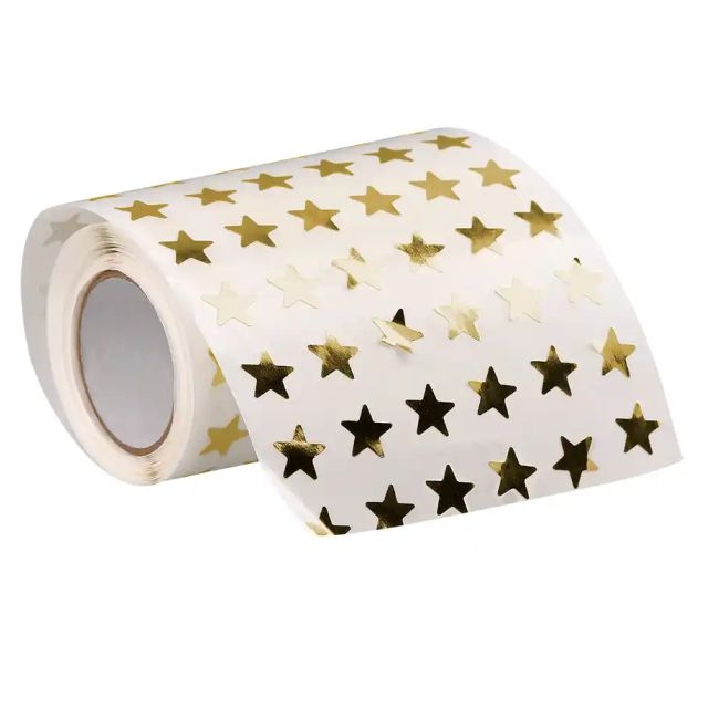 rollo gomets liderpapel estrellas doradas oro