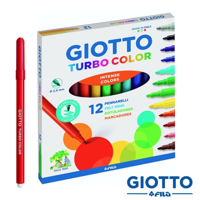Comprar Giotto Turbo Color Caja 12 rotuladores surtidos lavables