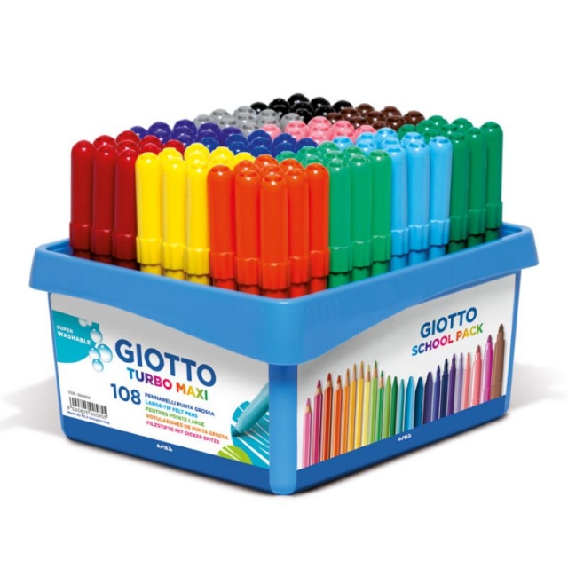 Comprar Rotuladores Giotto turbo Maxi gordos Schoolpack 108 uds