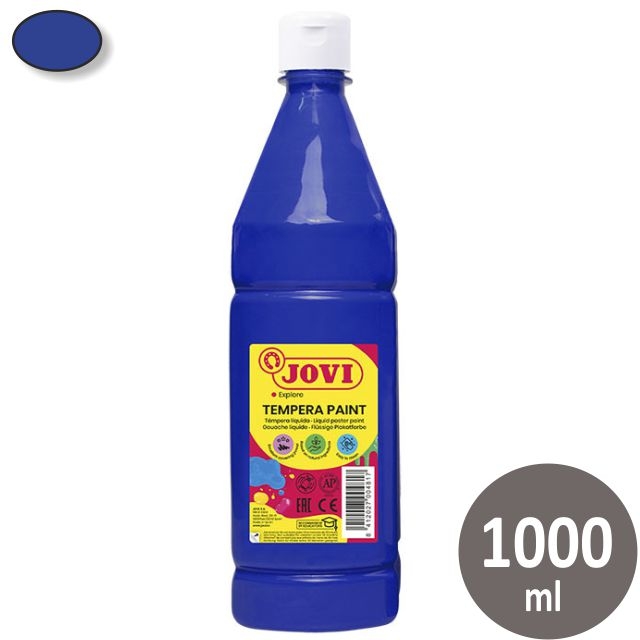 Comprar Tempera escolar Jovi, botella 1 Litro, 1000cc, azul oscuro
