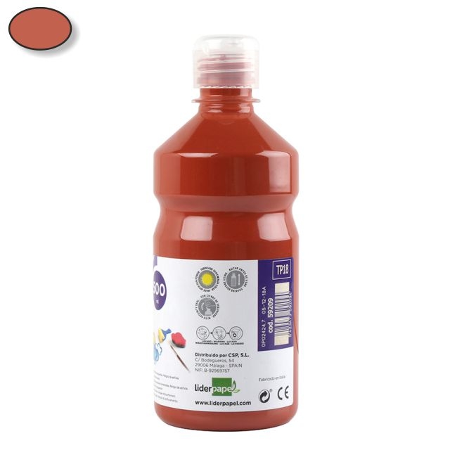 Comprar Témpera escolar líquida Liderpapel TP18 500ml marrón