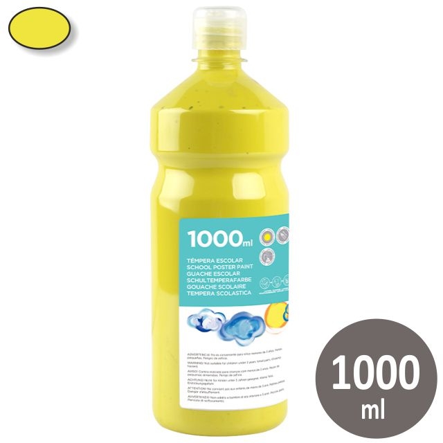 Comprar Tempera escolar Liderpapel TP23, 1 Litro Amarillo limón