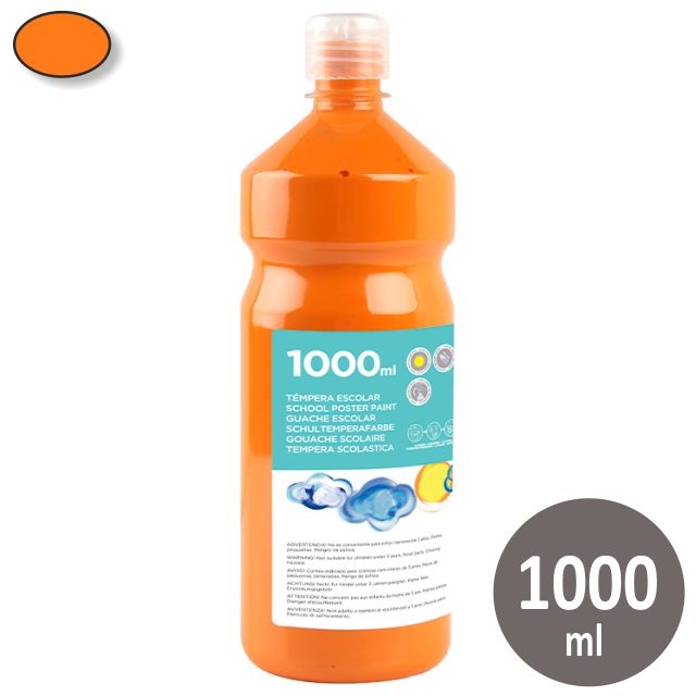 Comprar Témpera líquida preparada 1 litro color naranja Liderpapel