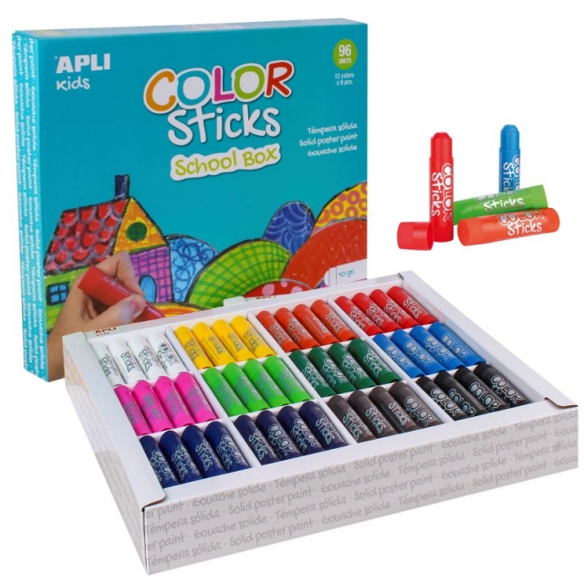 Comprar Color Stick Apli Classbox con 96 témperas sólidas