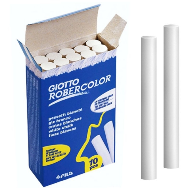 Comprar Tizas Giotto Robercolor anti-polvo C/10 blancas