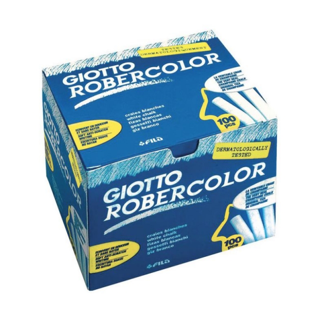Comprar Caja de 100 tizas Giotto Robercolor antipolvo blancas