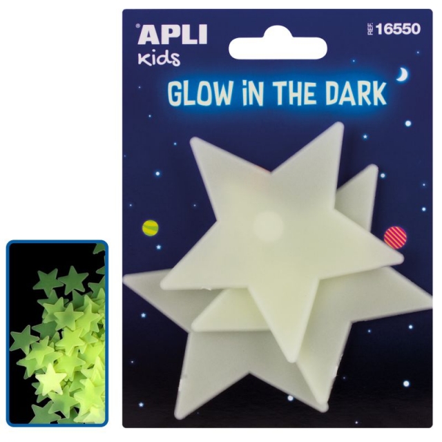 Comprar Estrellas que brillan en oscuridad Apli grandes Pte. 3 ud.