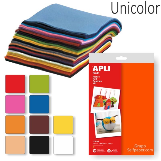 Comprar Fieltro Din A4 Unicolor Pack 10 hojas