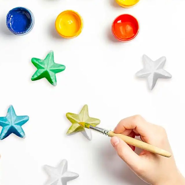 manualidades estrellitas corcho blanco porespan